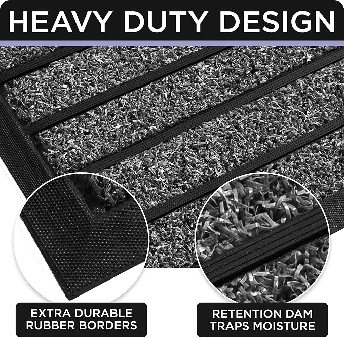 Ubdyo Extra Durable Door Mat Outside Entrance | Dirt Trapping, Non-Slip Backing - Image 4