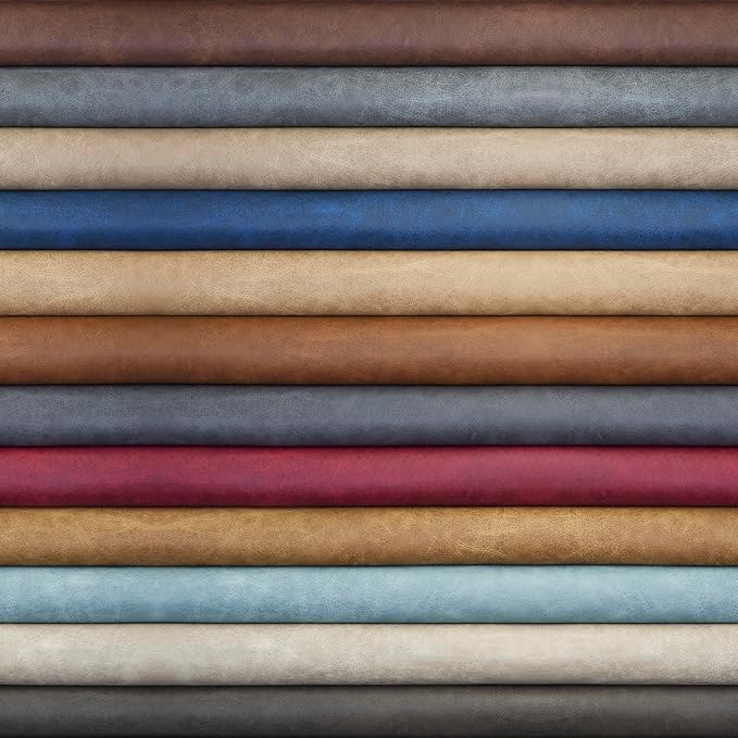 Faux Leather Fabric, Thick Durable Synthetic Repholstery Leather Vinyl - Image 3