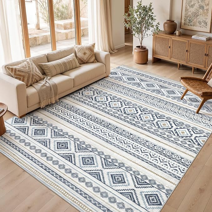 cotiled Boho 8x10 Area Rugs for Living Room: Large Moroccan Washable Rug | by COTILED