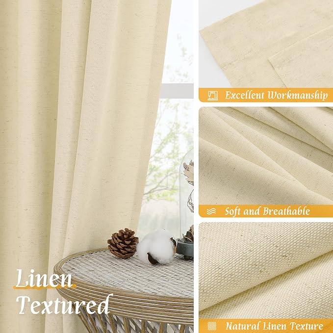 Light Filtering 72 Inch Linen Curtains - Image 7
