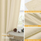 Light Filtering Beige Linen Curtains - Image 7
