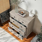 Joaxswe Farmhouse 5 Drawer Dresser - Image 4
