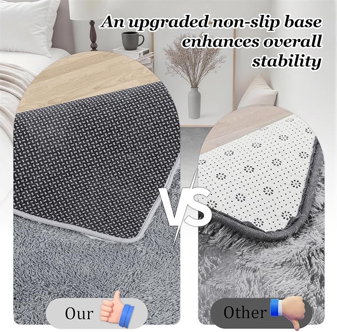 9x12 Area Rug Living Room Bedroom: Fluffy Plush Shag Carpet Gray | - Image 6
