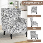 Pia Ricco Set of 2 Floral Accent Chairs, High Back Upholstered Armchairs - Image 3