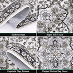 HEBE Boho Kitchen Rugs Set of 3, Non Slip Washable Kitchen Mats - Image 4