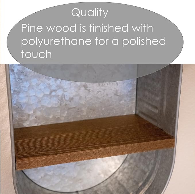 Galvanized Wash Tub with Shelves | Rustic Bathroom Décor | Farmhouse Rustic - Image 7