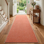2x6 Orange/White Runner Rug Washable Non-Slip - Image 2
