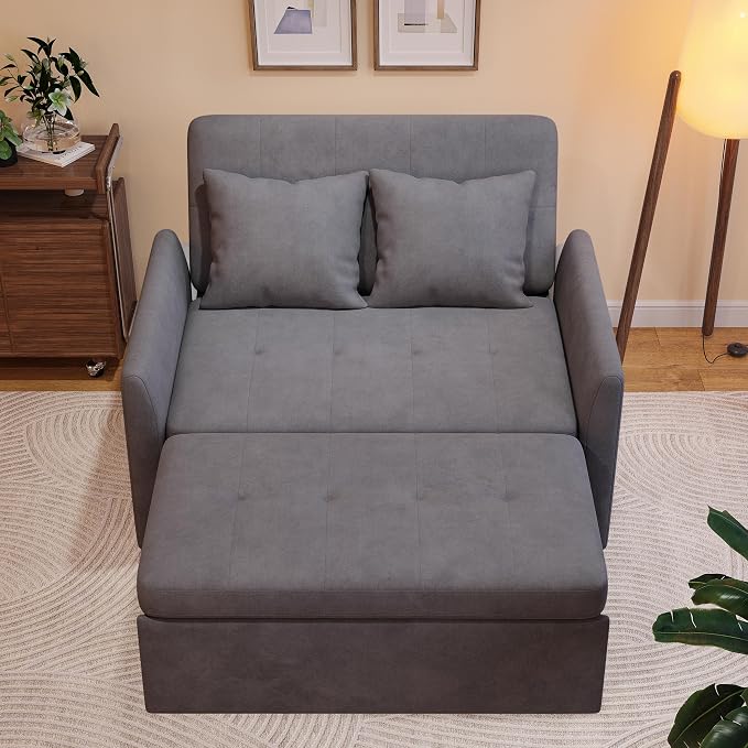 Sleeper Sofa Bed, 3 in 1 Convertible Sleeper Couch Bed Pull Out, Small Loveseat - Image 5