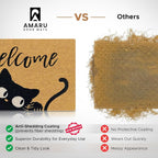Coir Welcome Mat, Welcome Cat, 17 x 29 in | 100% Natural Coir, Anti-Shedding - Image 4