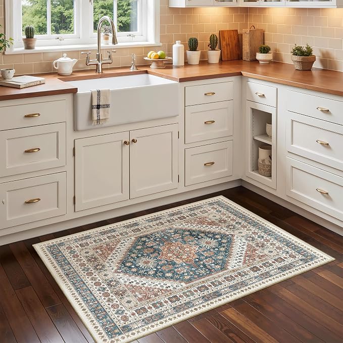 Madane Washable Area Rug 2x3 Small Entryway Rugs Non-Slip, Low Pile Floor Carpet by Madane