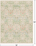 Light Beige Green Living Room Rug, 6x8 Washable Area Rug - Image 2
