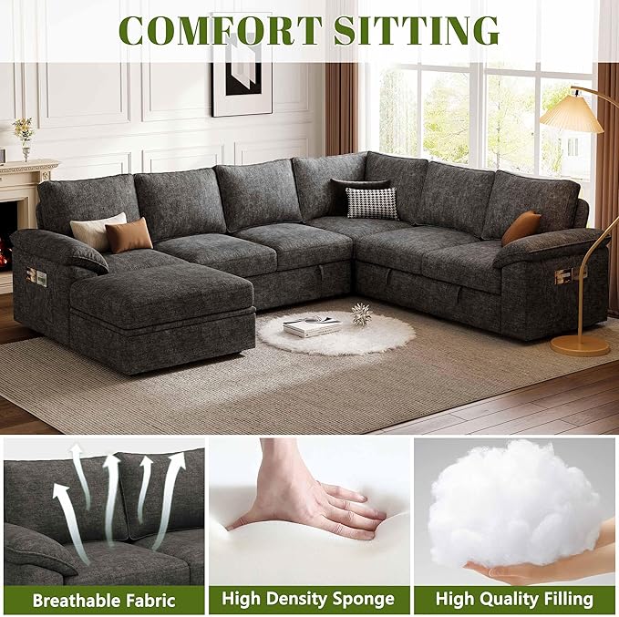 108 Inch Sectional Sleeper Sofa - Image 5