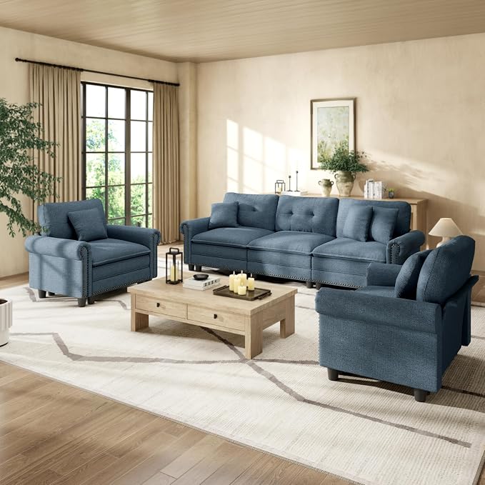 HERA'S HOUSE 3 Pieces Modular Sectional Sofa Sets, Oversized Couch Set by HERASHOUSE