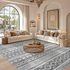 cotiled Boho 7x9 Area Rug for Living Room: Large Moroccan Washable Rug | Stain - Image 5