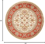 SAFAVIEH Lyndhurst Collection 6' Round Ivory / Rust LNH212R Traditional - Image 2