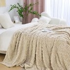 Aganear Fleece Throw Blanket for Couch Sofa 60"x80" Khaki | Lightweight Fuzzy - Image 5