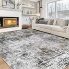 Aelenmu 10x14 Area Rugs for Living Room Dining Room Washable Black Gold | Soft by Aelenmu