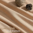 Extra Long Camel Linen Curtain 108 Inches Long 2 Panels Set Back Tab Drapes - Image 5