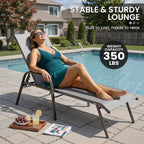 Crestlive Products Outdoor Chaise Lounge Chair, 5-Position Pool Lounge Chairs - Image 3