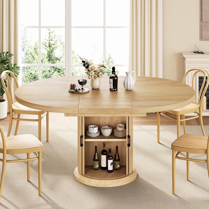 Jocoevol 47″–63″ Extendable Round Dining Table - Image 8