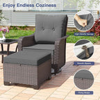 ALAULM 5-Piece Outdoor Swivel Rocking Chair Set - Image 4