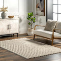 nuLOOM Kai Beige Striped Washable Area Rug by nuLOOM