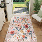 DUKINO 3x4 Area Rug, Floral Washable Rug - Image 4