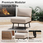 3-Piece Patio Conversation Set, Outdoor Sectional Sofa Wicker Furniture - Image 5
