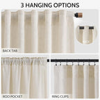 Birch Beige Linen Curtains 132 Inch Length - Image 2