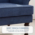 HUIMO Printed Wingback Accent Chair, Linen Upholstered High Back Armchair - Image 6
