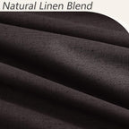 Cocoa Coffee 100% Blackout Linen Curtains 96 Inch Length 2 Panels Set - Image 3