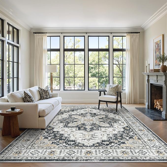 5x7 Area Rugs for Living Room, Large Washable Rug, Dining Room, Low Pile - Image 4