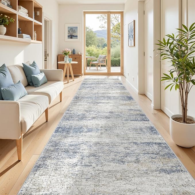 3x14 Runner Rug Non Slip, Washable Hallway Runner Rug, Living Room, Extra Long by Restydon