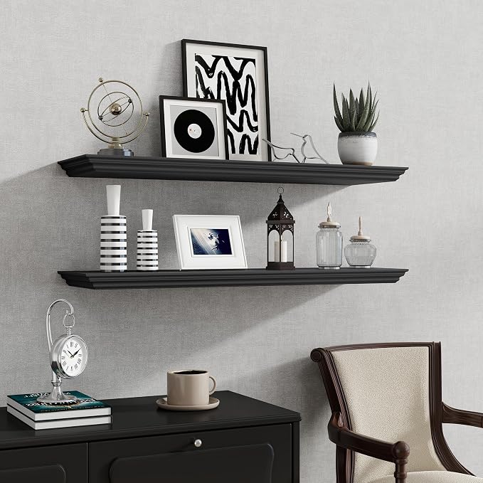 Fun Memories Floating Shelves 36 Inch Long, 9.3 Inch Deep Classic Crown Molding - Image 7
