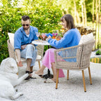 YITAHOME Outdoor Dining Single Sofa Chair, Indoor-Outdoor Wicker Bistro Chairs - Image 2