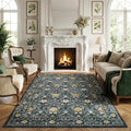 GarveeHome Washable Area Rug 5x7, Retro Floral Low Pile Non Slip Living Room by GarveeHome