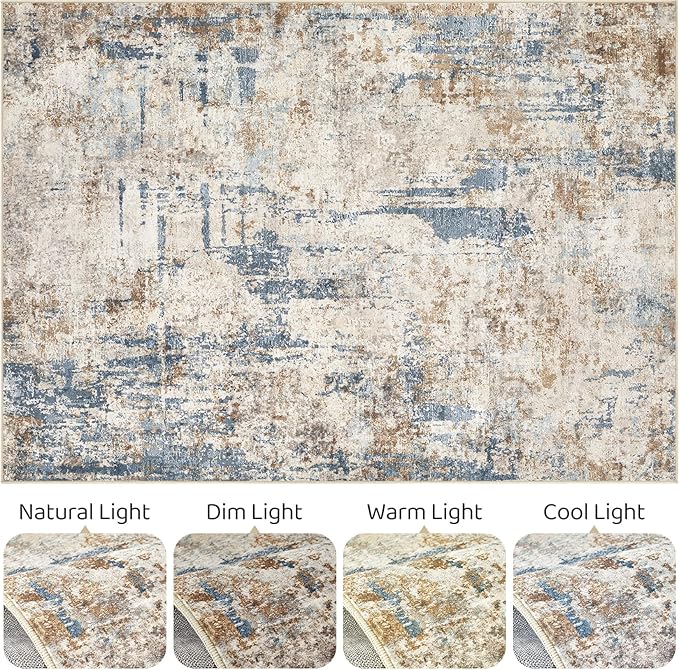 LOONGRUG 12x15 Area Rug Washable Large Neutral Modern Living Room Rugs | - Image 9
