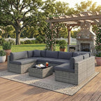 May in Color 7 Pieces Wicker Outdoor Patio Furniture Set, Patio Sectional Sofa - Image 8