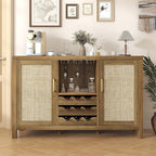 Rattan Wine Bar Cabinet, Boho Rattan Home Bar - Image 6