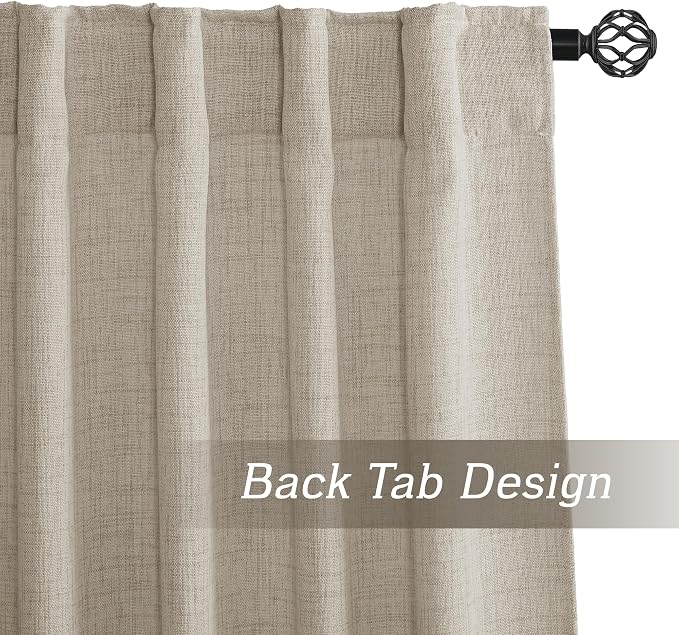 RYB HOME Light Filtering Linen Sheer Curtains 72 inch Long - Image 5