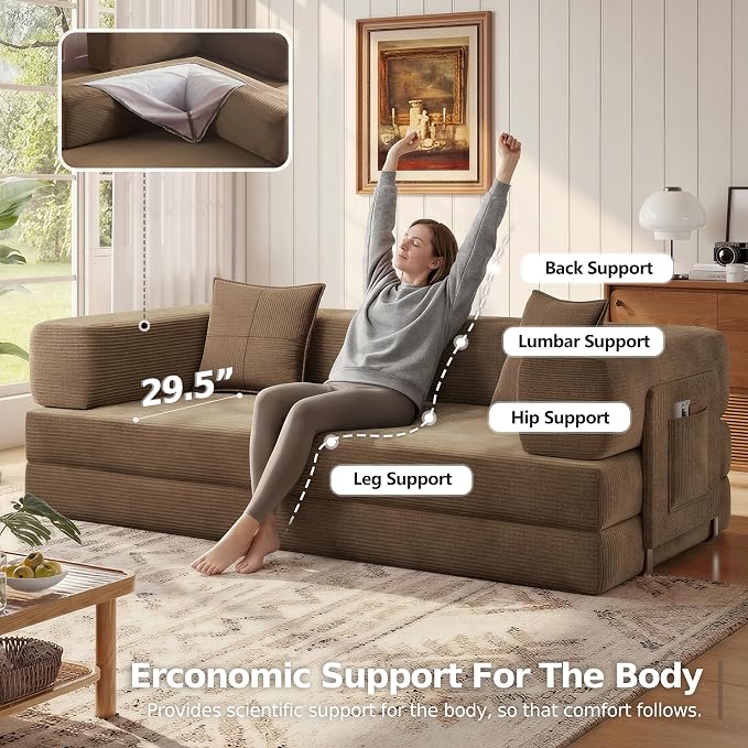 MoonSpeak 78.8''Sleeper Couch Bed - Image 8