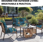 8Pcs Outdoor Cushion Covers, Elastic Patio Cushion Covers | Washable, - Image 4
