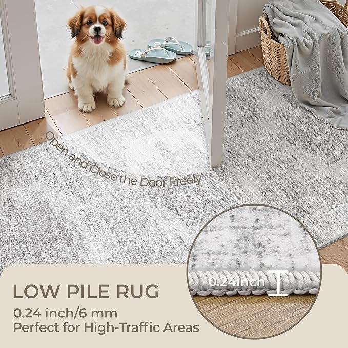 2x10 Runner Rug Non Slip, Washable Hallway Runner Rug, Laundry Room, Soft - Image 6