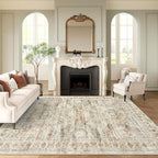 Soalmost 9x12 Area Rugs for Living Room Washable Rug Non-Slip Brown/Pink | - Image 2