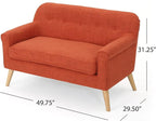 GDFStudio Mid Century Modern Fabric Loveseat - Image 2