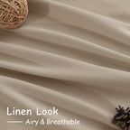 Sepia Beige Linen Curtains 90 Inches Long - Image 4