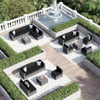 Aoxun 7 Piece Patio Furniture Set, All-Weather Wicker Outdoor Furniture 6 Seats - Image 5