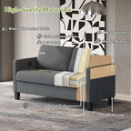 STHOUYN Comfy Loveseat Sofa Small Grey Couch, Small Love Seat Bedroom, Mid - Image 3