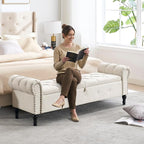 67" Storage Bench for Bedroom, Linen End of Bed - Image 5