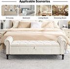 67" Storage Bench for Bedroom, Linen End of Bed - Image 6